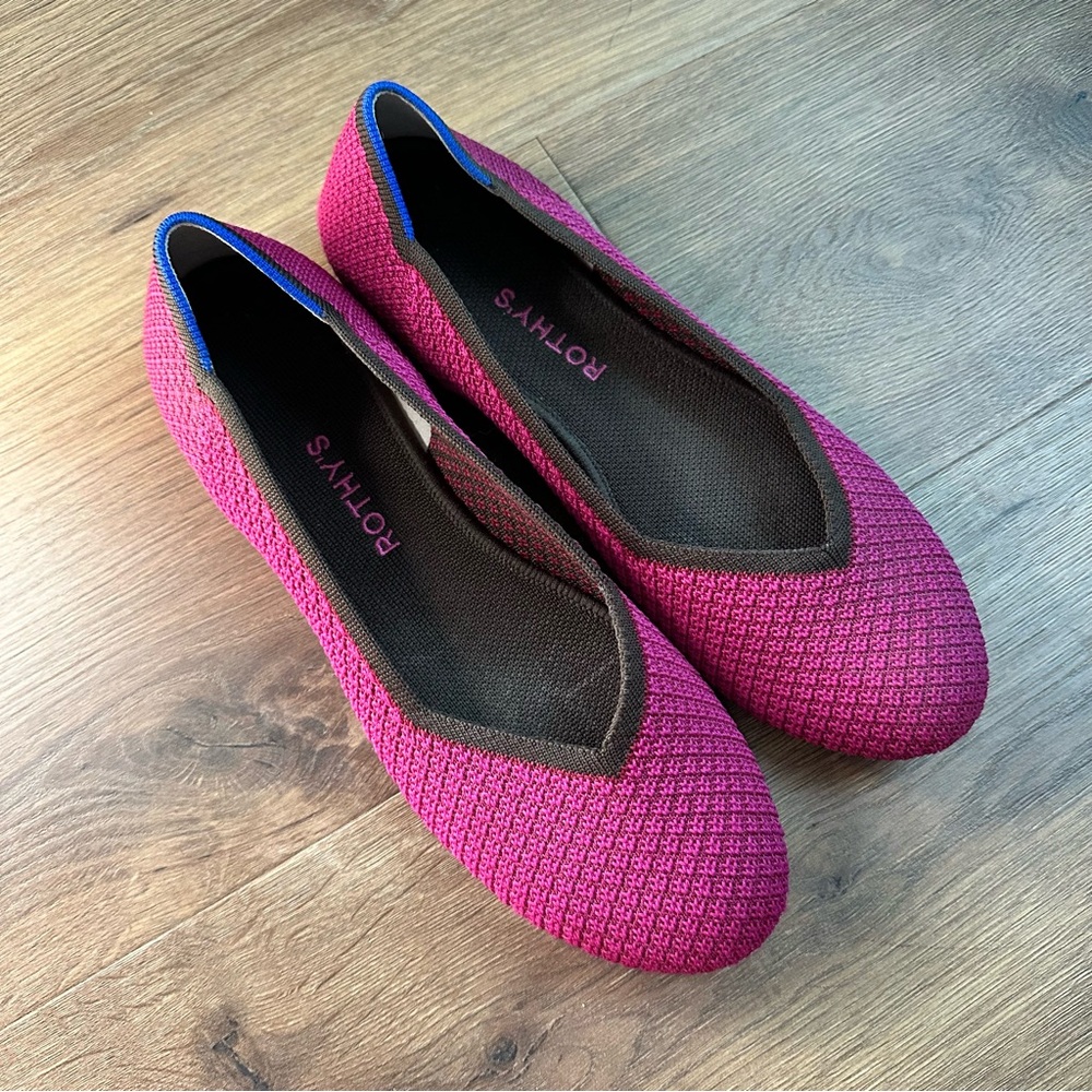 Rothy's Raspberry Magenta Pink Flats